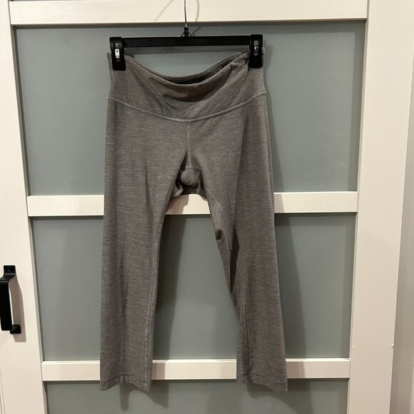 LULULEMON Wunder Under Crop Luon Leggings light grey SIZE 6 - Picture 1 of 5